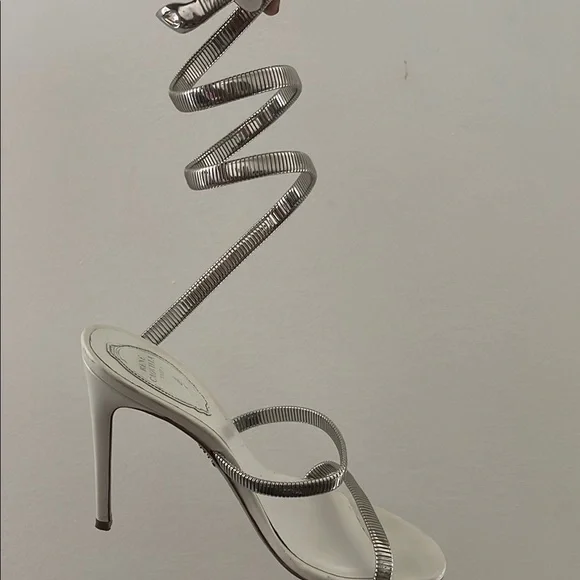 Rene Caovilla Silver Spiral Heels - Picture 2 of 9